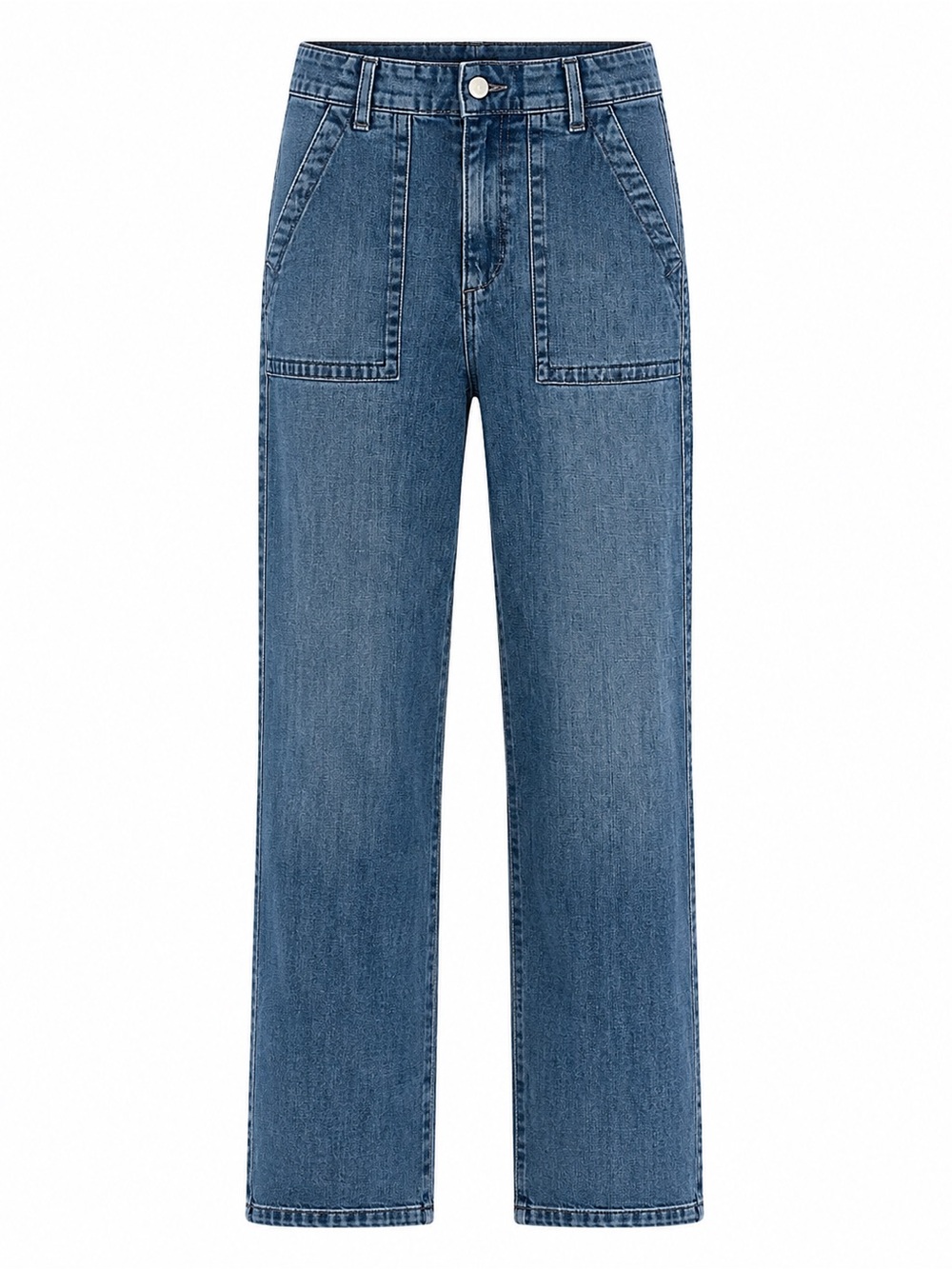 Joe's Jeans Medium Blue Cropped Straight-Leg Workwear Jeans